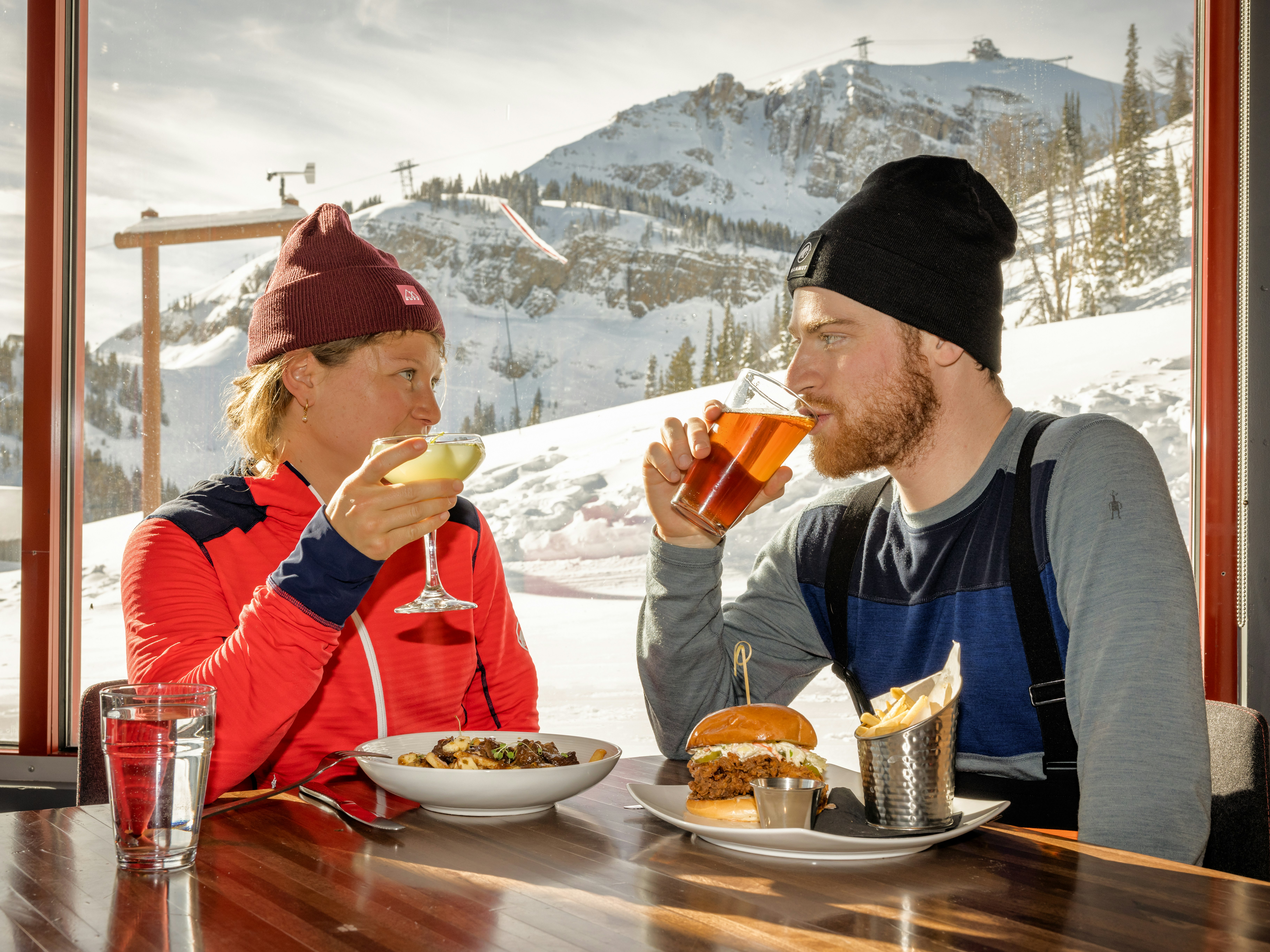Eating at Piste with corbets in the background